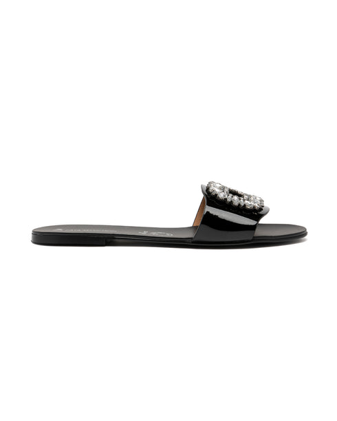 Sandalia Negra Mule Cristales 2043678